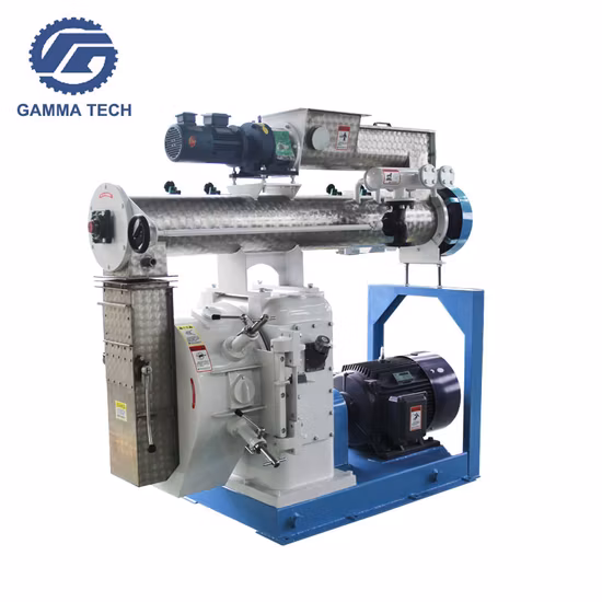 Szlh420d Animal Chicken Fish Cattle Sheep Feed Pellet Mill with Stainless Steel Ring Die and Automatic Greasing Adding Unit