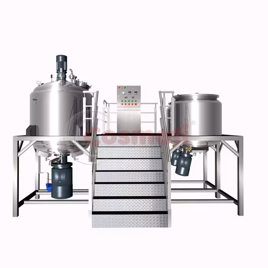 Face Cream Making Machine Bottom Homogenizer Vacuum Emulsifying Mixing Equipment