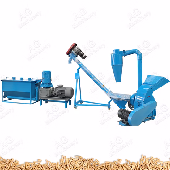 500-1000kg/H Portable Wood Pellet Mill Biomass Wood Pellet Production Line Plant